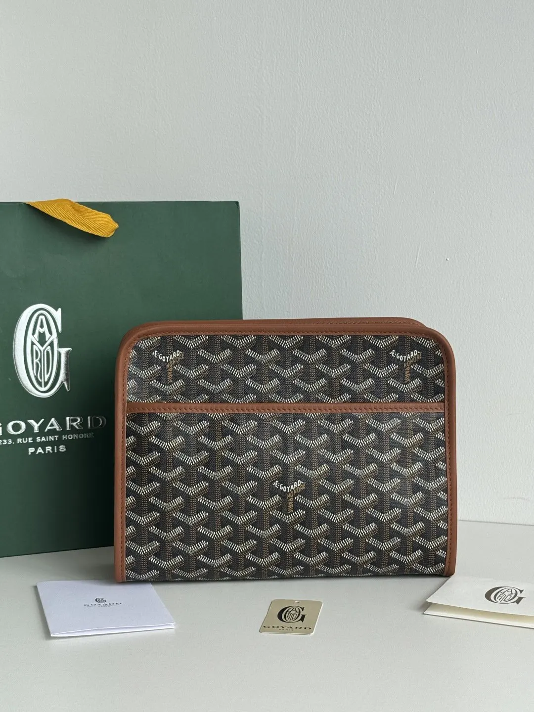 Goyard 黃色 牛皮 手拿包 精致手拿款
