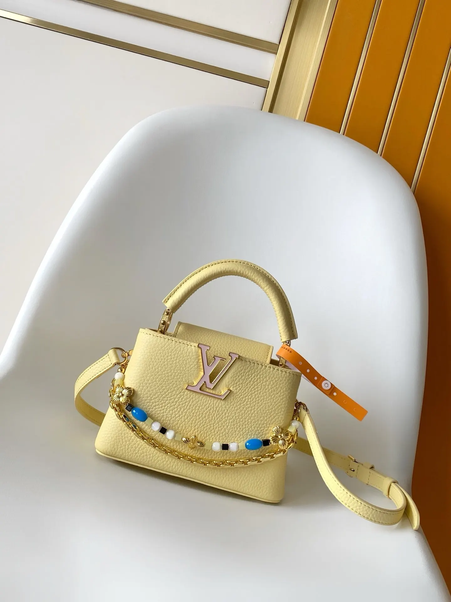 Louis Vuitton Black Brown Chain Bag Leather