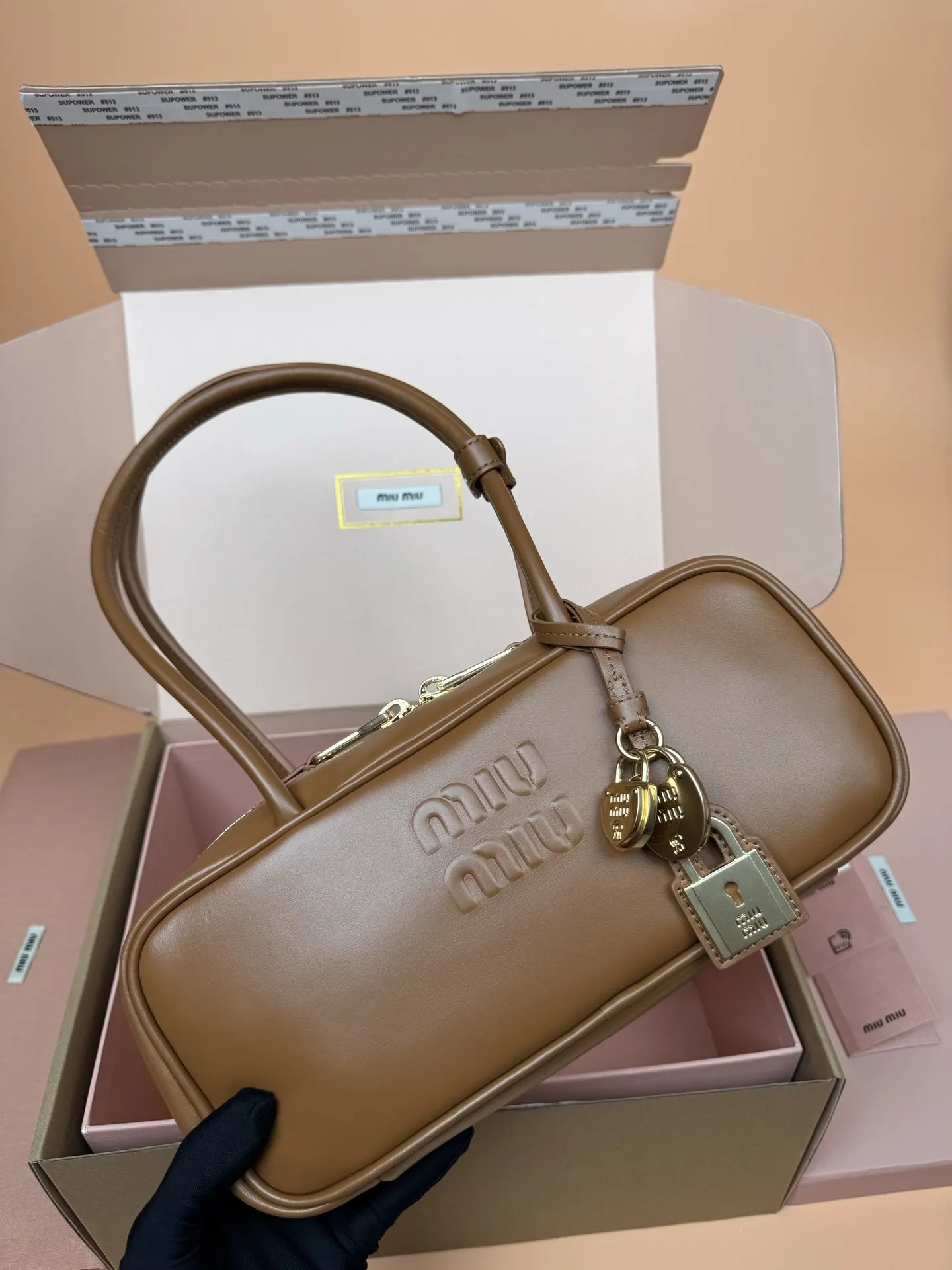 Gold Shoulder Bag Leather