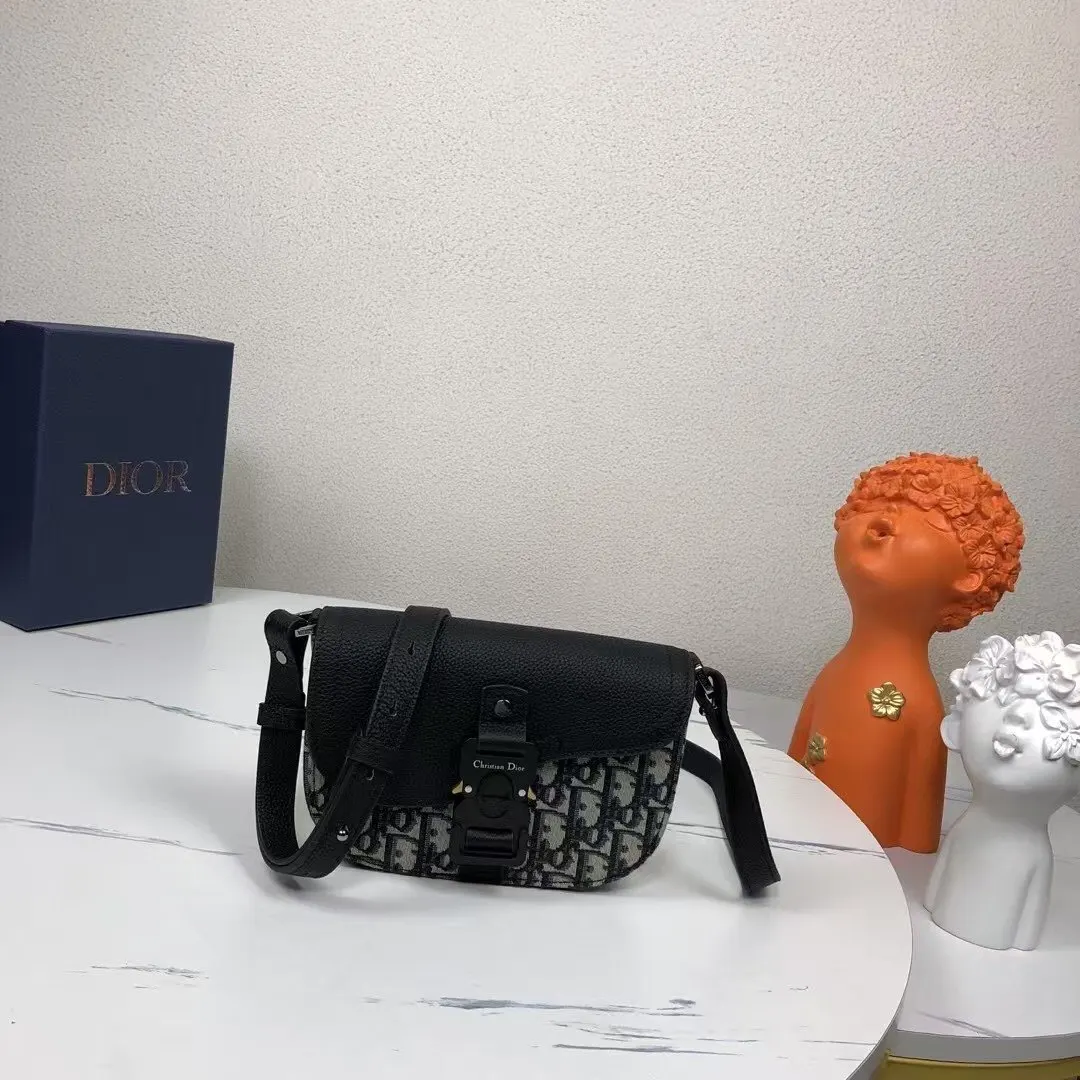 Black Beige Clutch Bag Leather