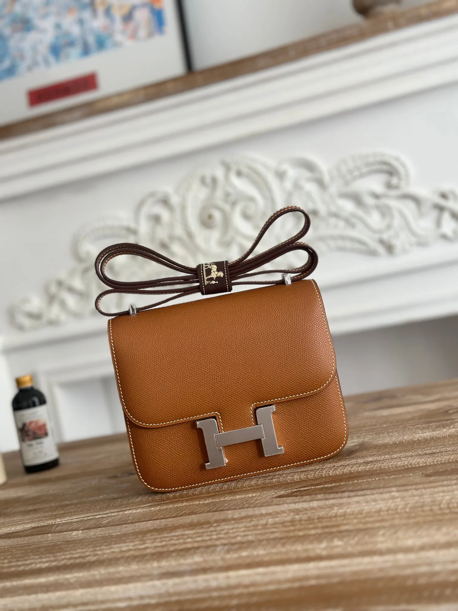Hermes Constance 金棕 Epsom掌纹牛皮 斜背包 19cm 經典款