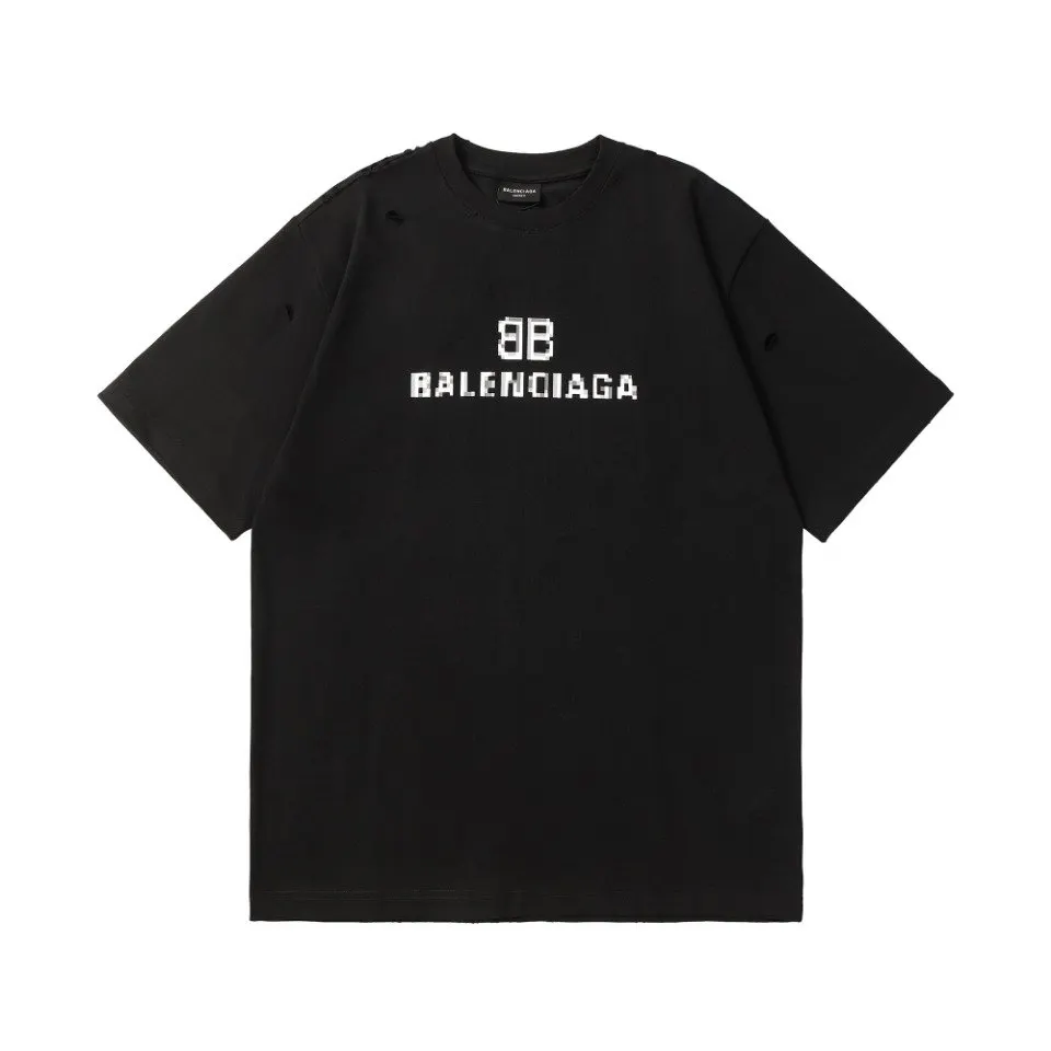 Balenciaga Black Short Sleeve T-Shirt Loose Casual