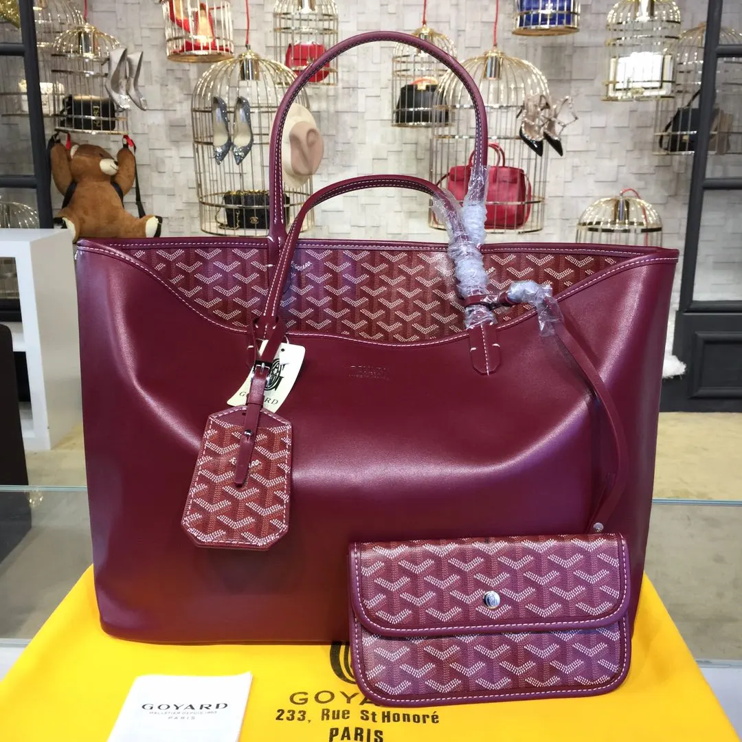 Goyard 戈雅 双面可用 充满法式优雅 订制Y字母涂鸦料 皮轻 托特包 大容量托特款