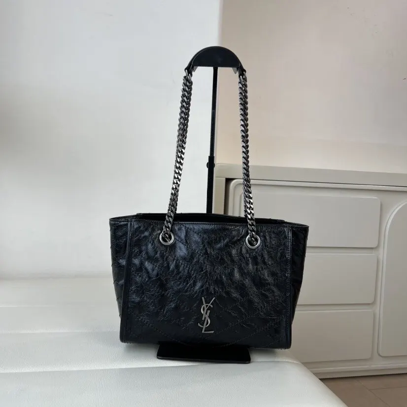 Silver Chain Bag Leather