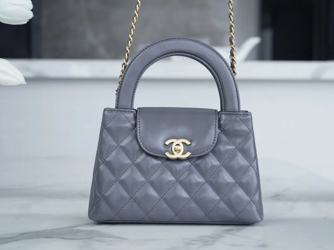 CHANEL 黑色 灰色 羊皮 手提包 通勤手提款
