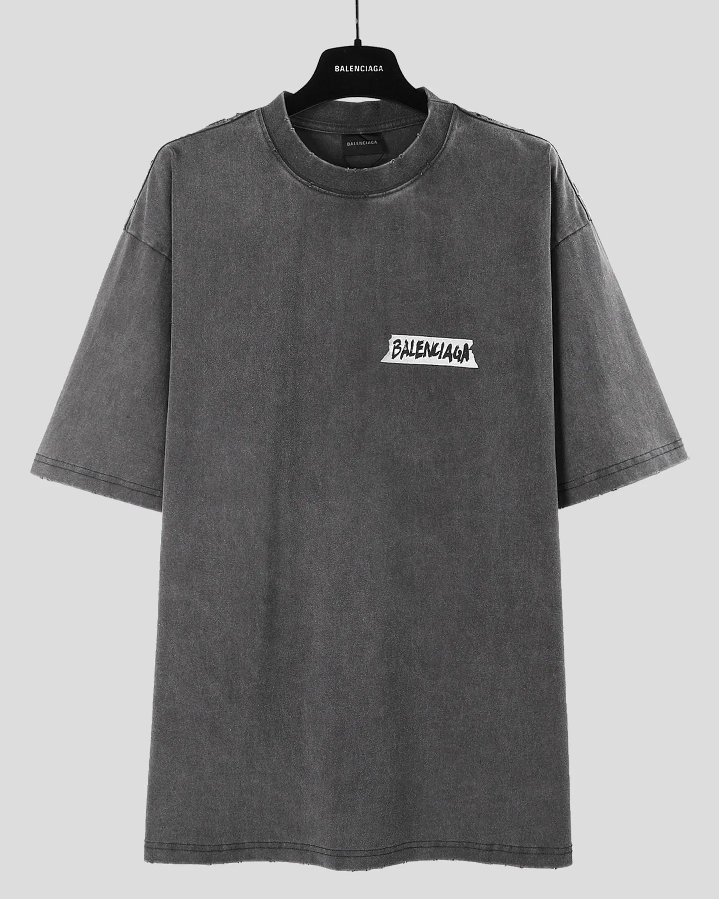 Balenciaga White Logo Short Sleeve T-Shirt Street Casual