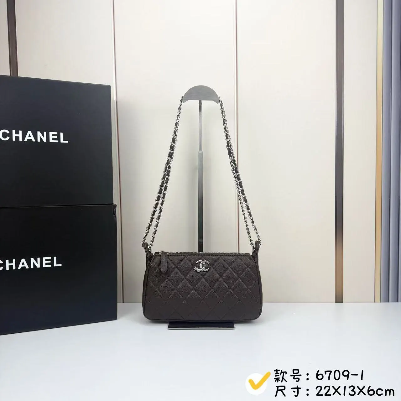 CHANEL 銀色 牛皮手提包 精選款