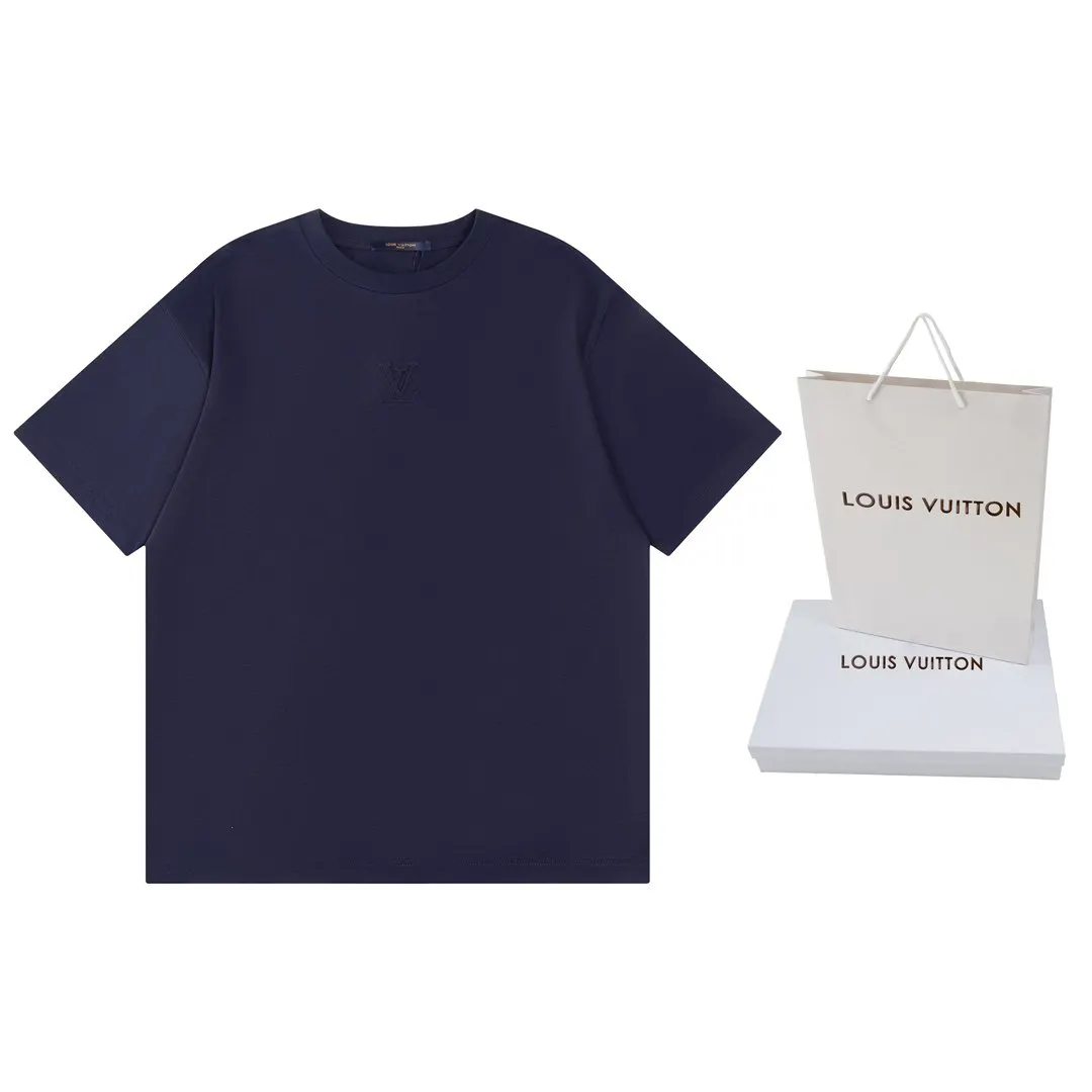 LV Letter Cotton Short Sleeve T-Shirt Casual Versatile