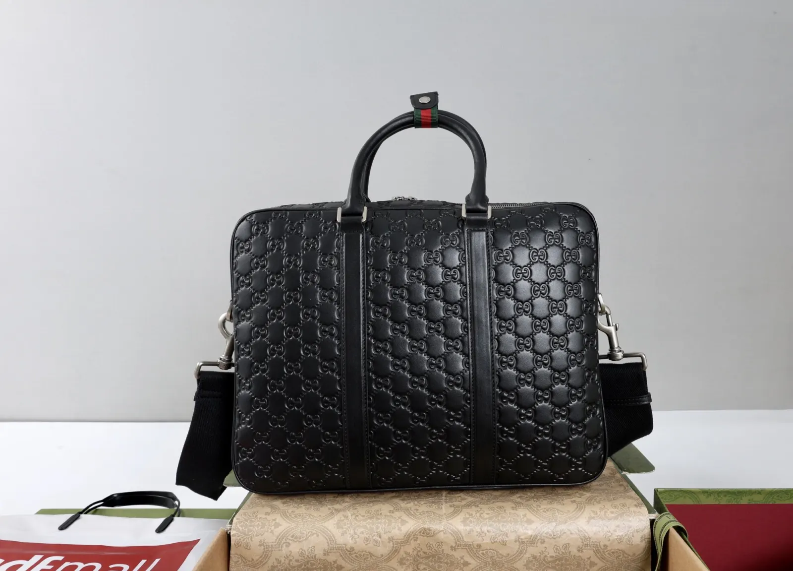 Black Briefcase Business Commuter Leather