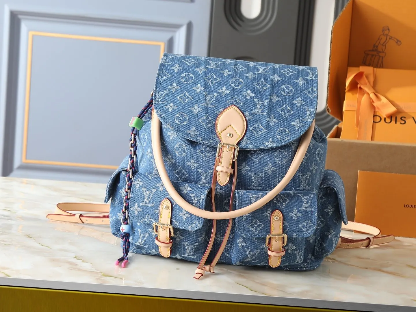 皮革 升级 Denim Re 雙肩包 实用雙肩款