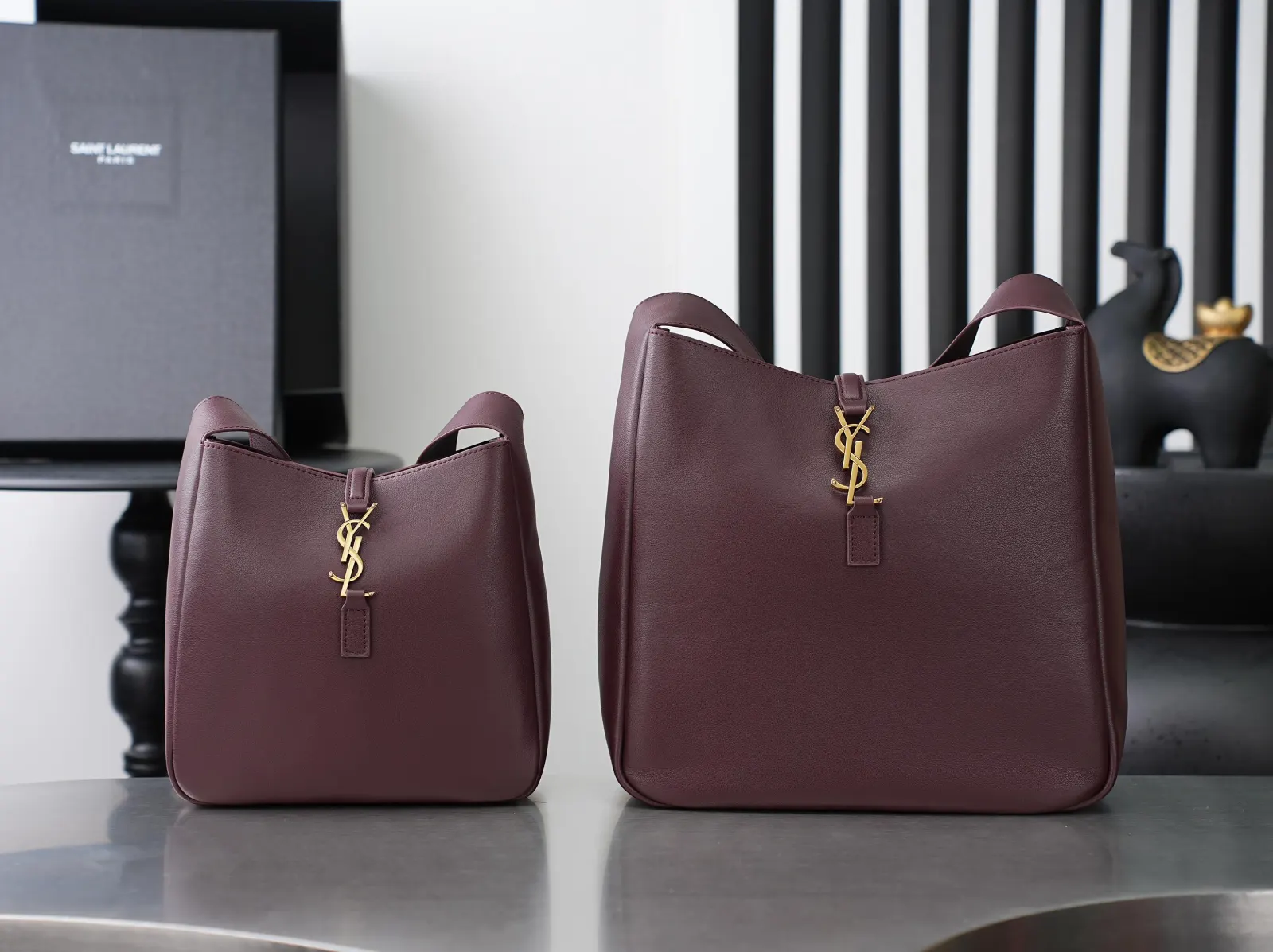YSL Hobo 黑色 金色 牛皮 腋下包 復古腋下背款