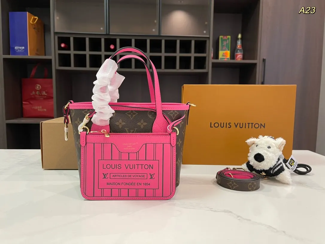 LV Neverfull 老花 牛皮 水桶包 休閒水桶款