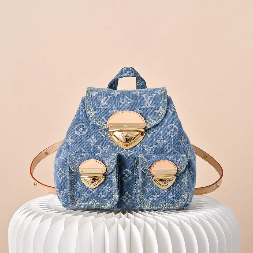 Blue Monogram Backpack Canvas