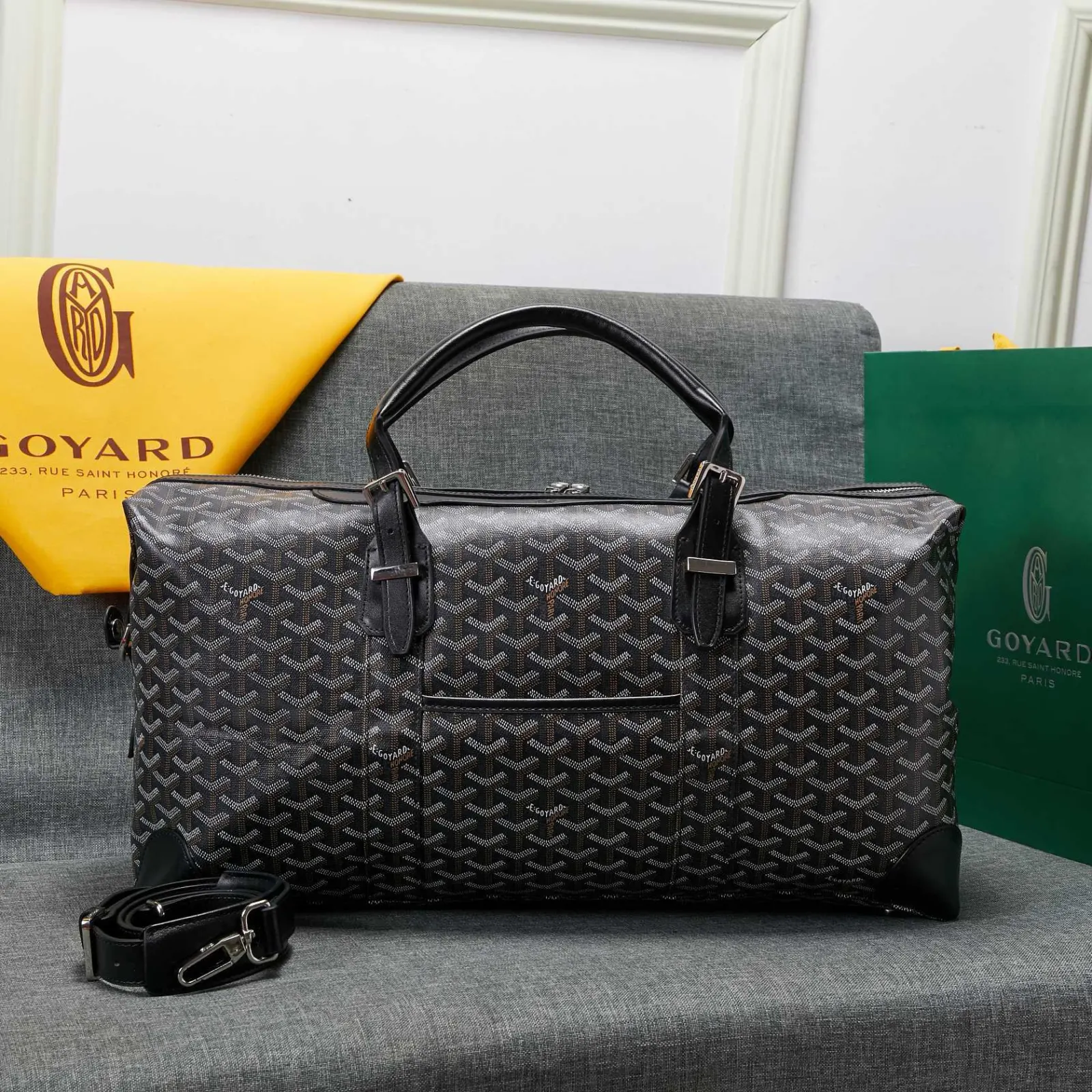 Goyard 吴亦凡同款包男女同款口袋GY戈雅旅行袋手提單肩短 大容量旅行款