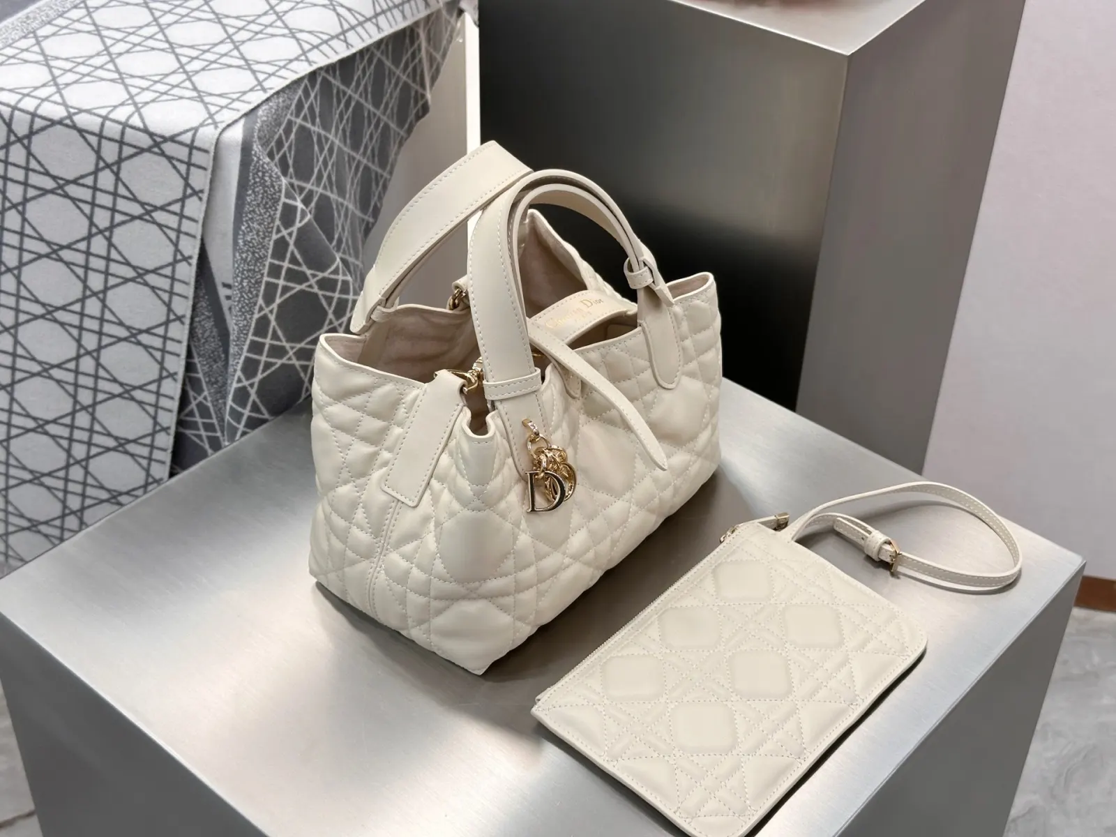 Beige Shoulder Bag Leather