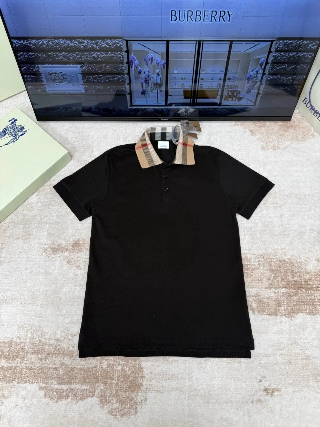 Burberry 黑色 提花 格纹 针织衫 质感针织款