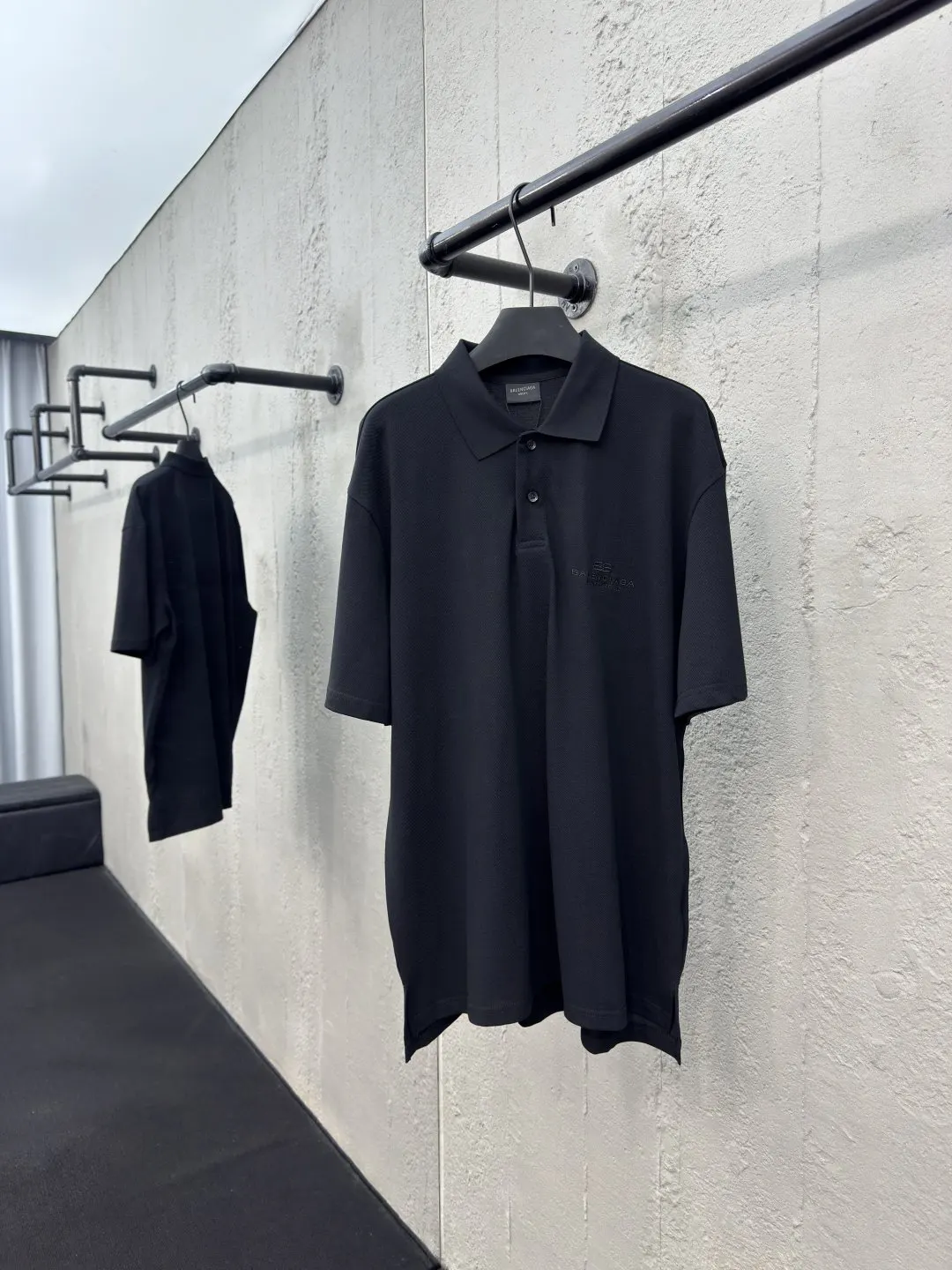 Balenciaga Black Logo Shirt Street Casual Style