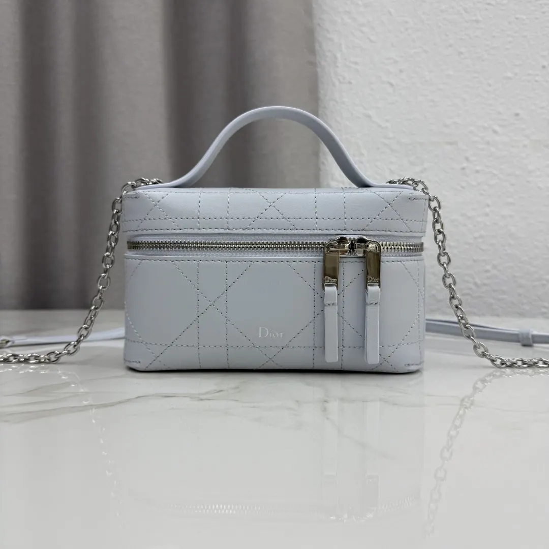 Dior Cannage藤格紋 金色羊皮鏈條包 手提斜挎款