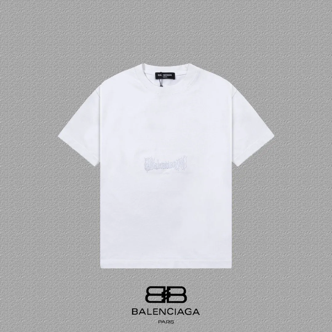 Balenciaga White Short Sleeve T-Shirt Street Casual