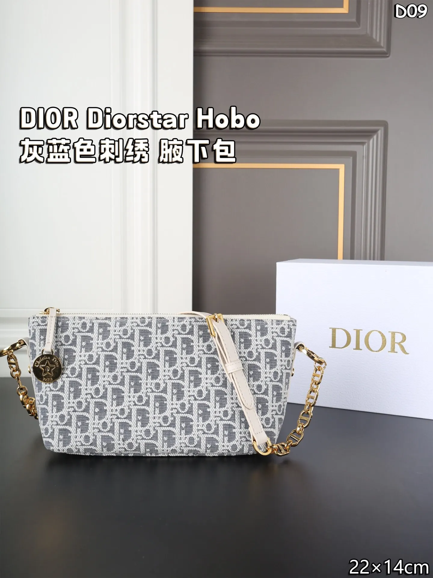 Hobo 老花 藍色 腋下包 復古腋下背款