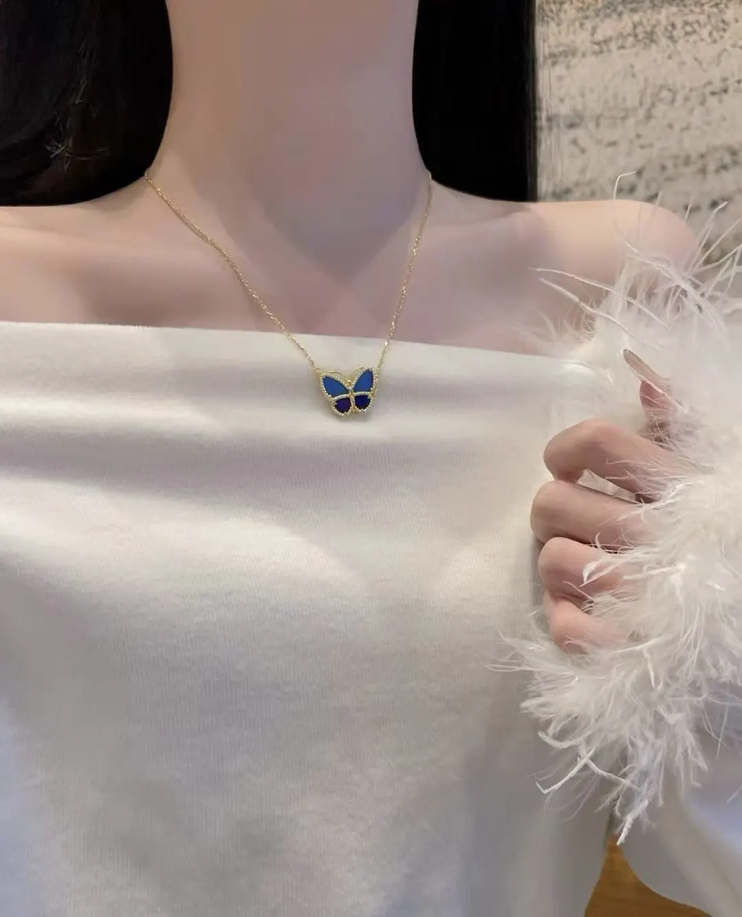 Van Cleef 玫瑰金 白色 金色 銀色 項鍊 精致锁骨链款