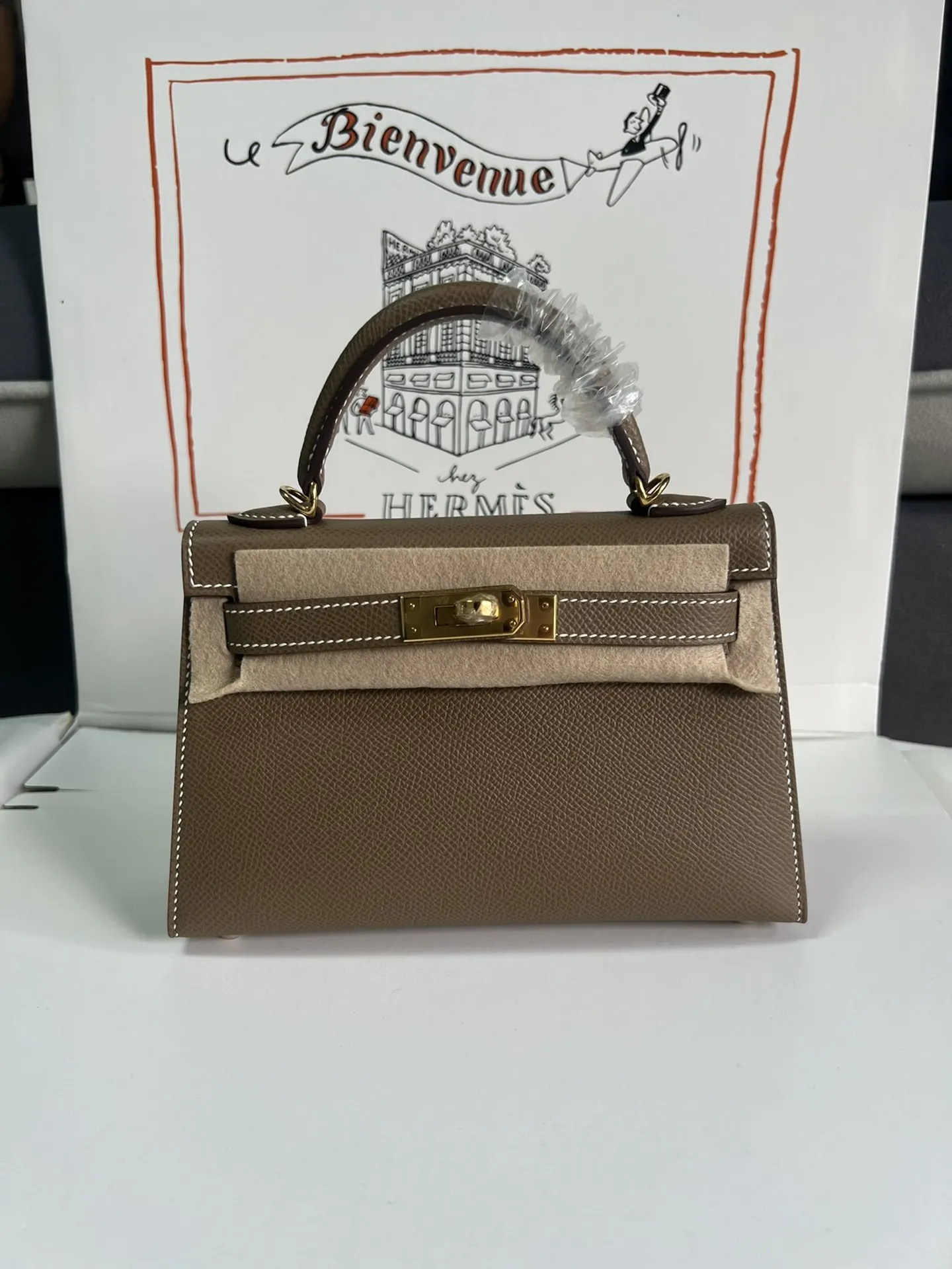 Hermes Mini Kelly Epsom掌纹牛皮 斜背包 19cm 經典款