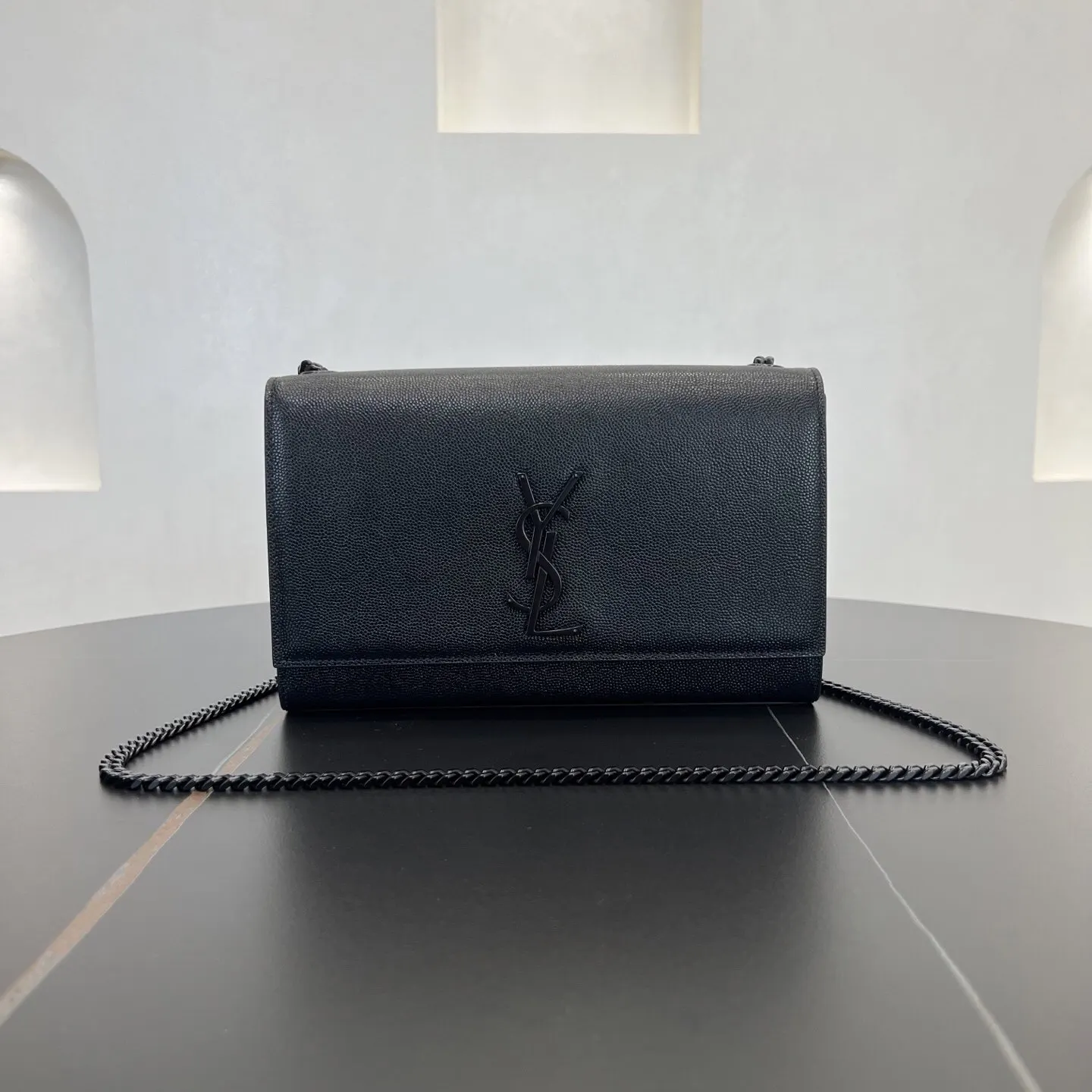 Silver Gold Chain Bag Leather