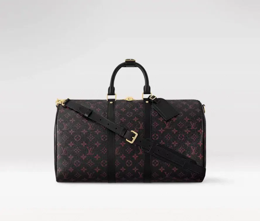 Keepall 黑色 金色 牛皮 旅行袋 大容量旅行款
