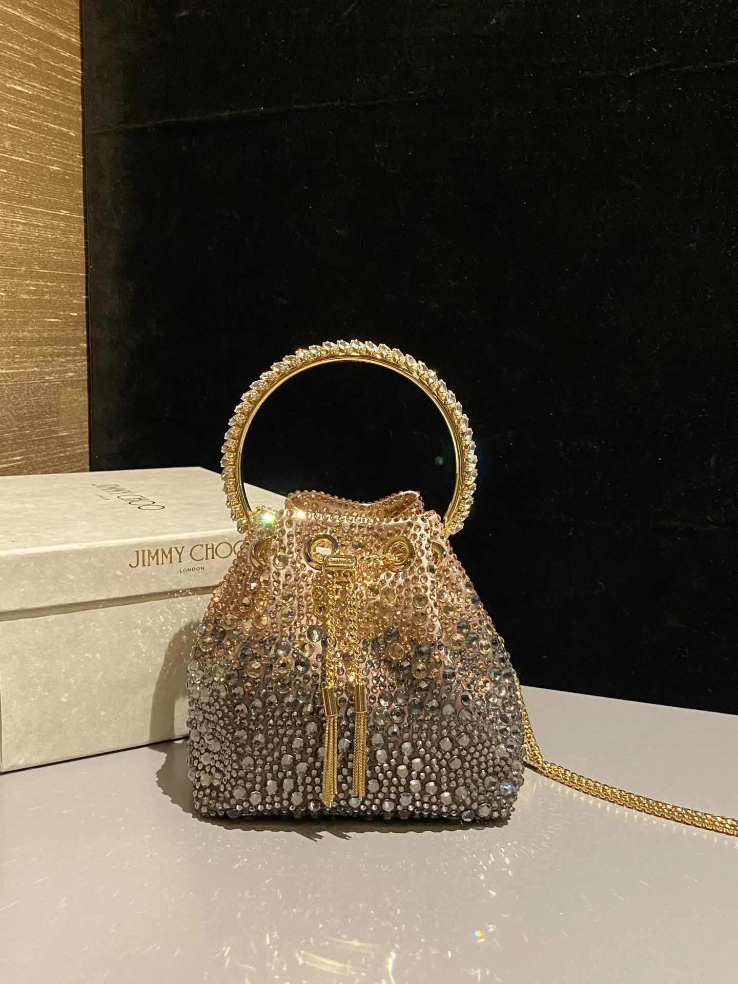 JIMMY CHOO BON BON系列标志款手提包 鏈條包 精致鏈條款