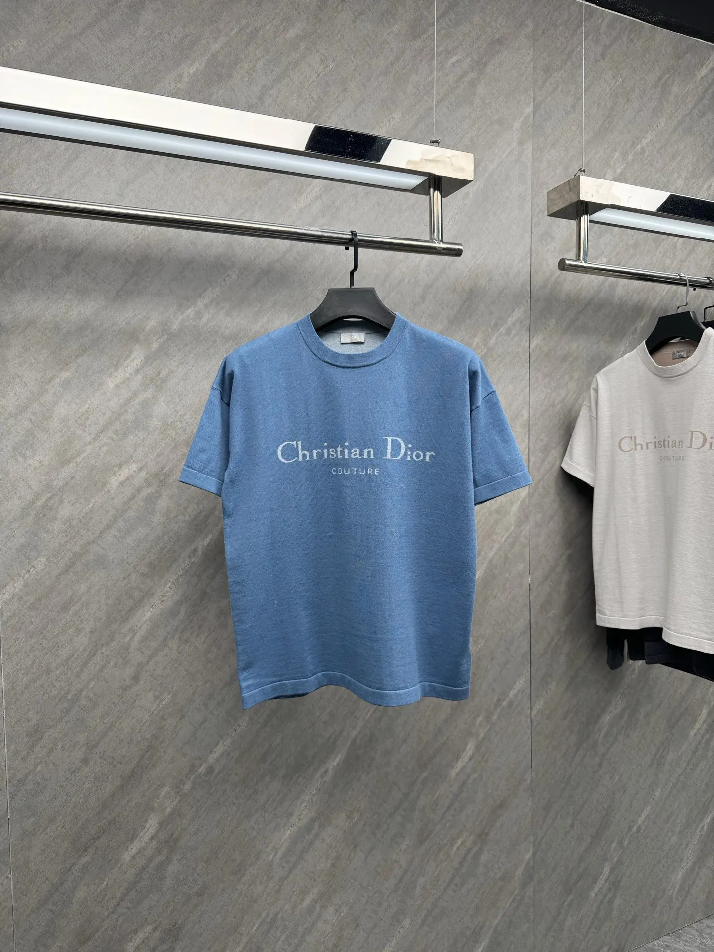 Dior Beige Knitted Short Sleeve T-Shirt, Exquisite Wear