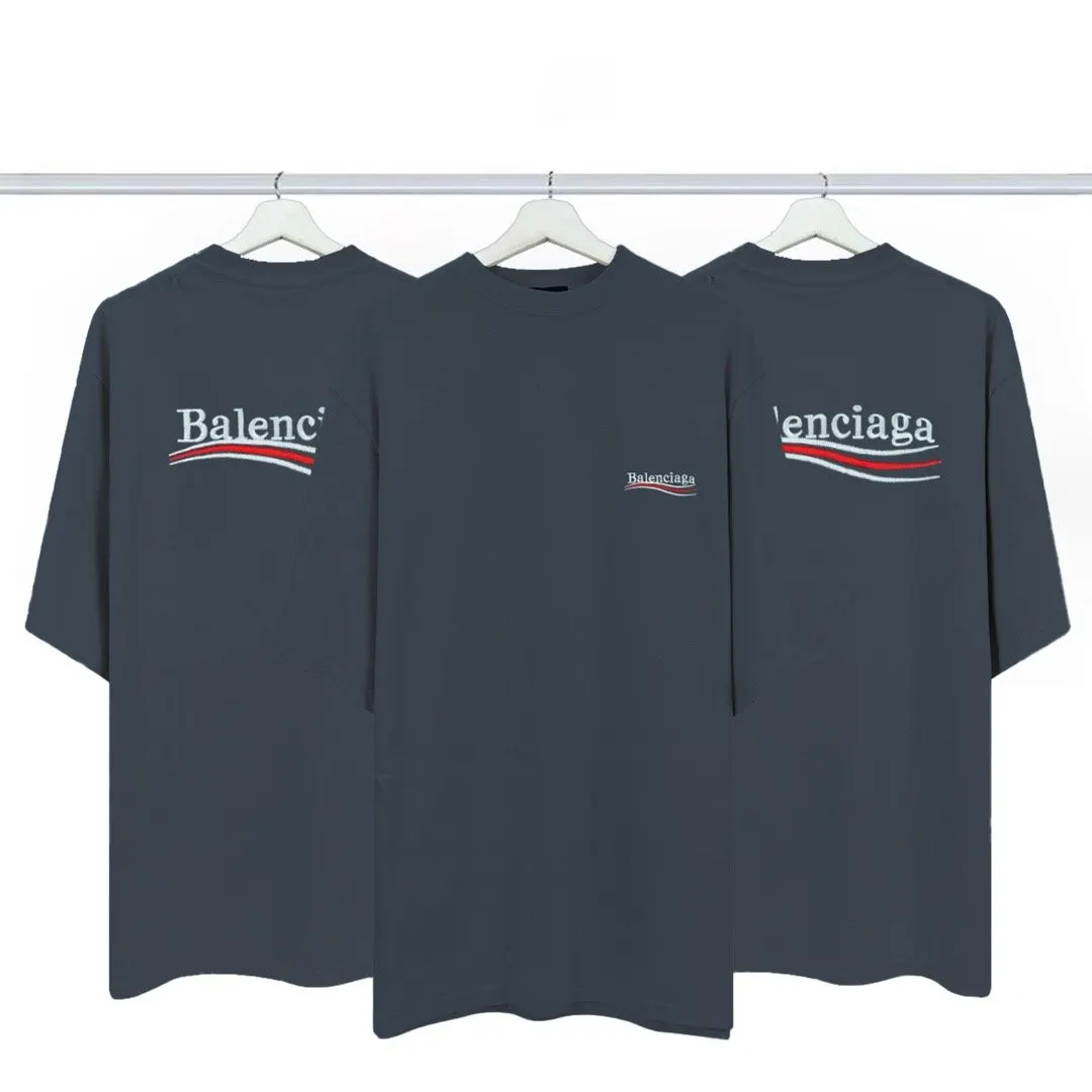 Balenciaga Logo Embroidery Short Sleeve T-Shirt Street Casual Style