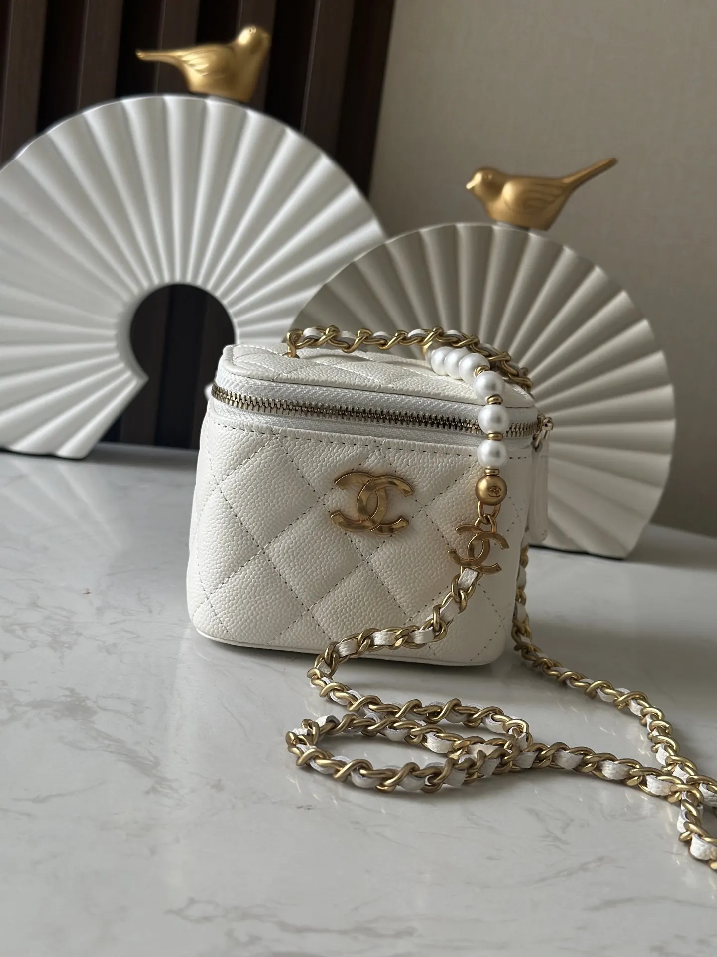 CHANEL 牛皮鏈條包 單肩斜挎