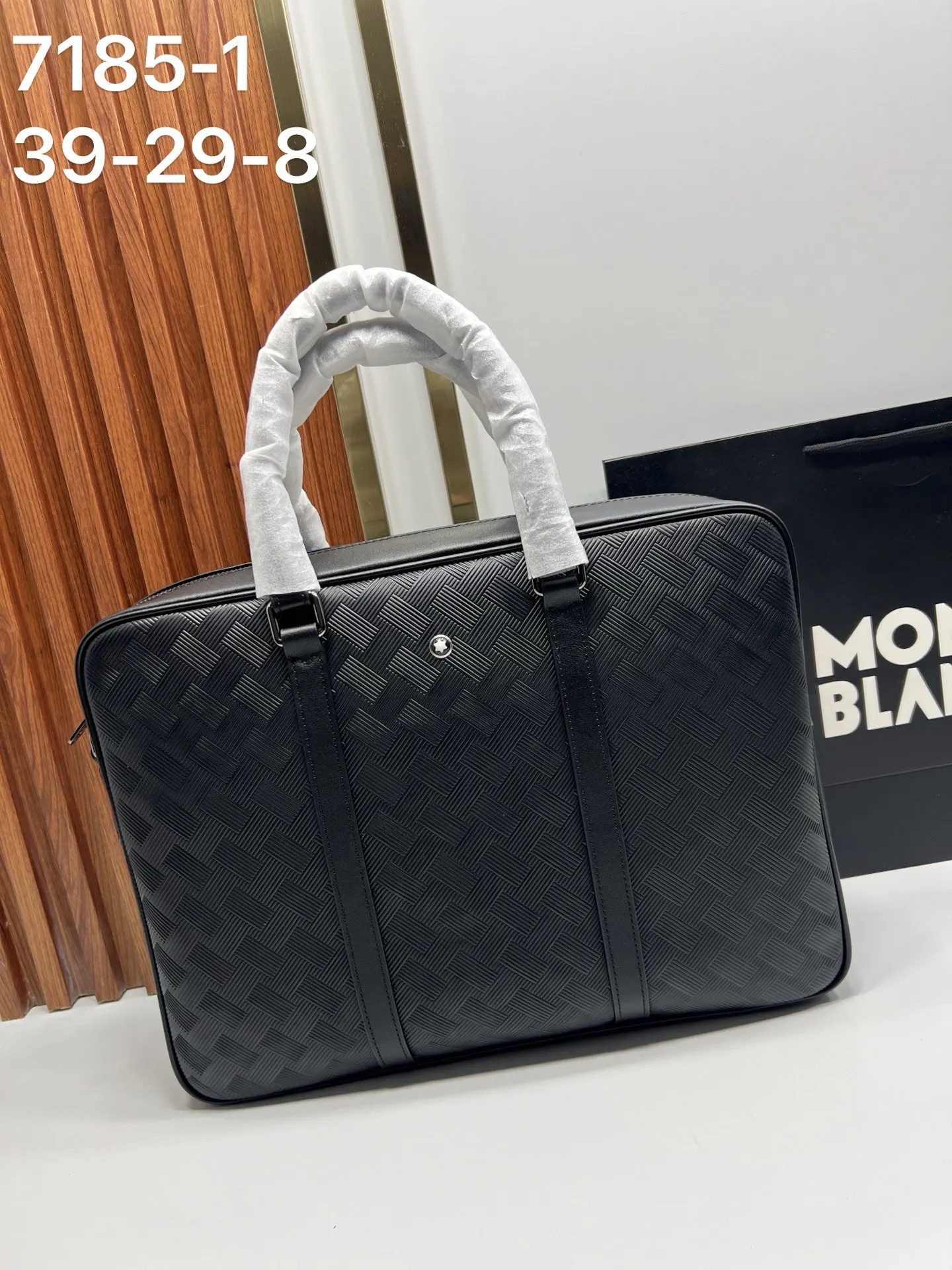 黑色 牛皮 MONTBLANC 万宝龙 公文包 商務通勤款