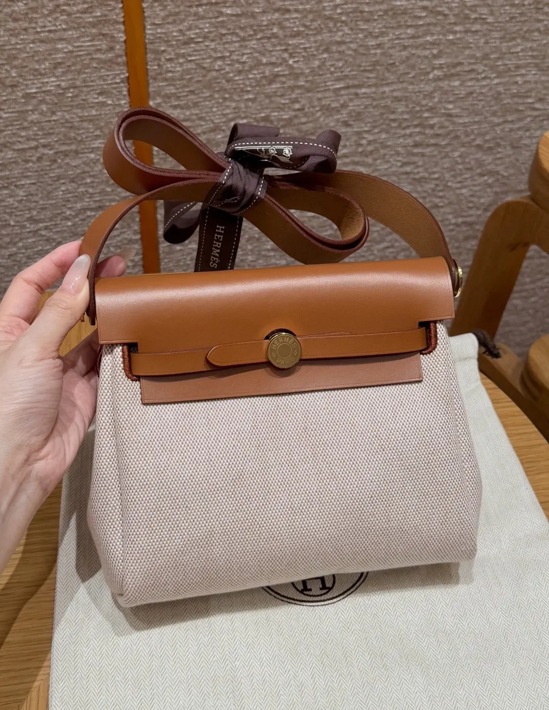 Hermes Herbag 牛皮 雙肩包 轻便通勤款