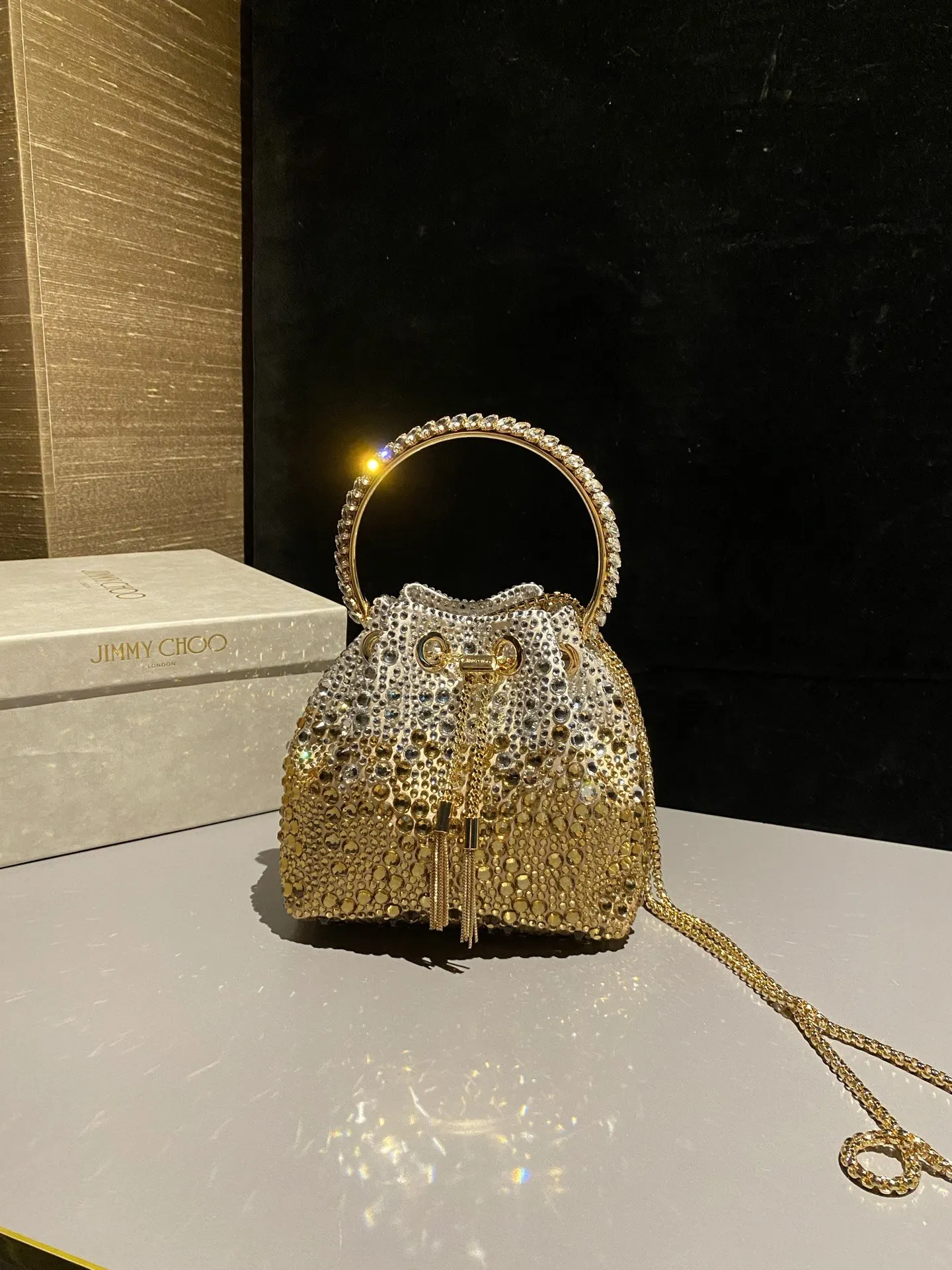 JIMMY CHOO BON BON系列标志款手提包 鏈條包 精致鏈條款