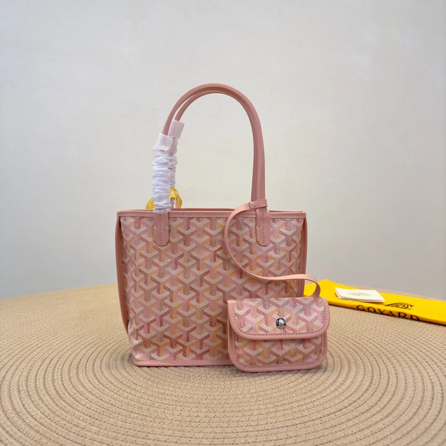 Goyard mini托特樱花粉 戈雅Anjou Mini 托特包 大容量托特款