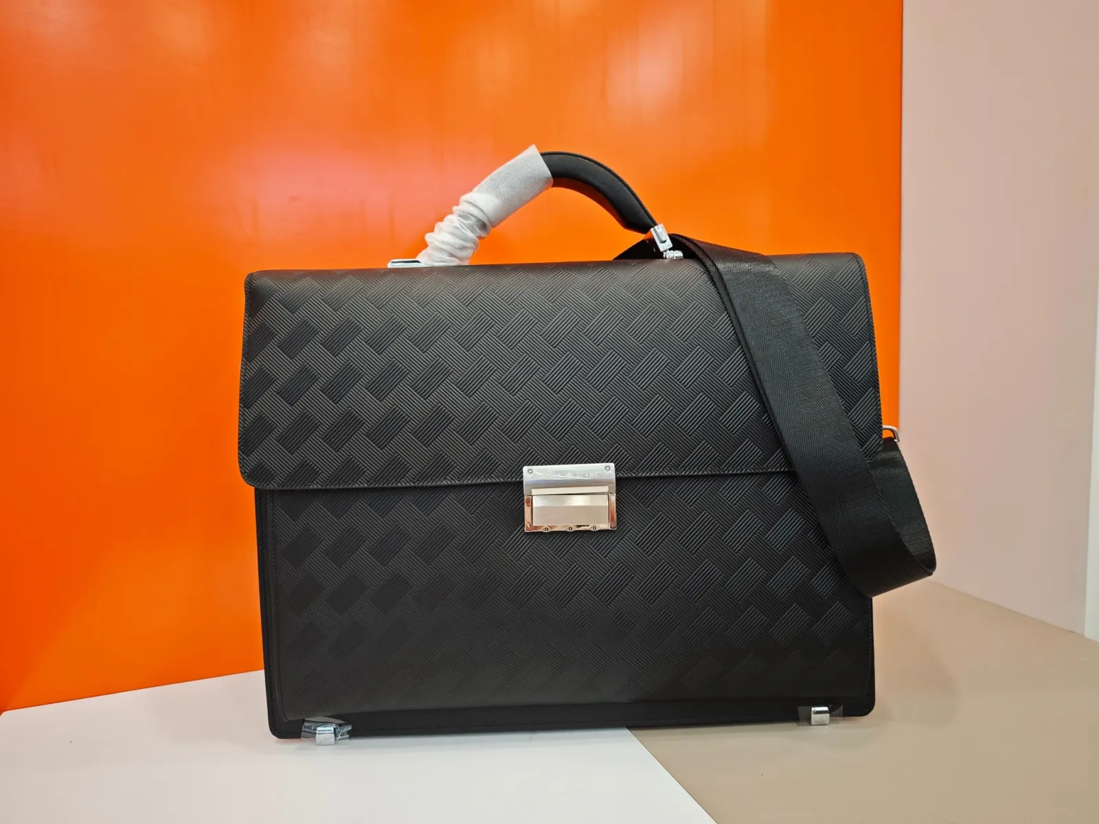 Black Briefcase Business Commuter Leather