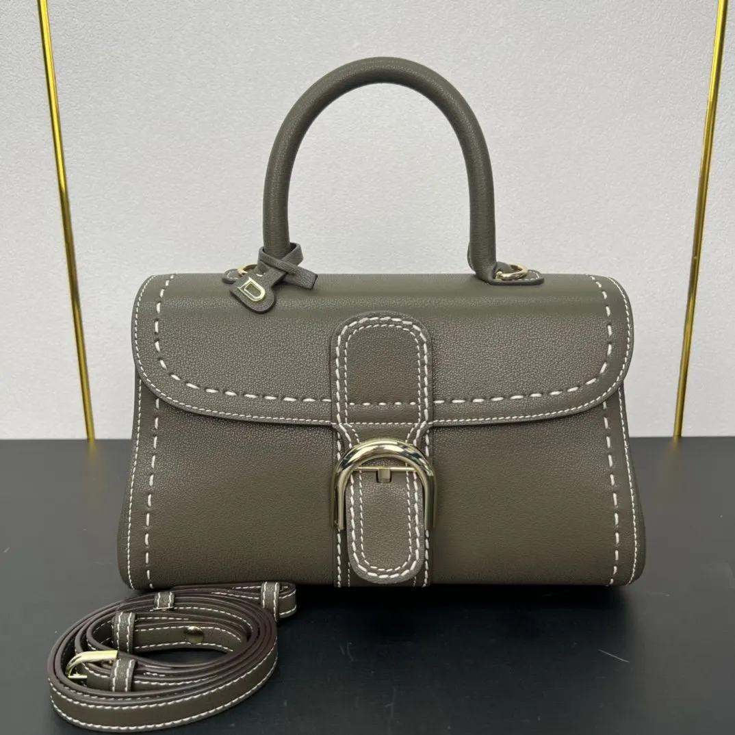 Delvaux 焦糖色 小牛皮 手提包 通勤手提款