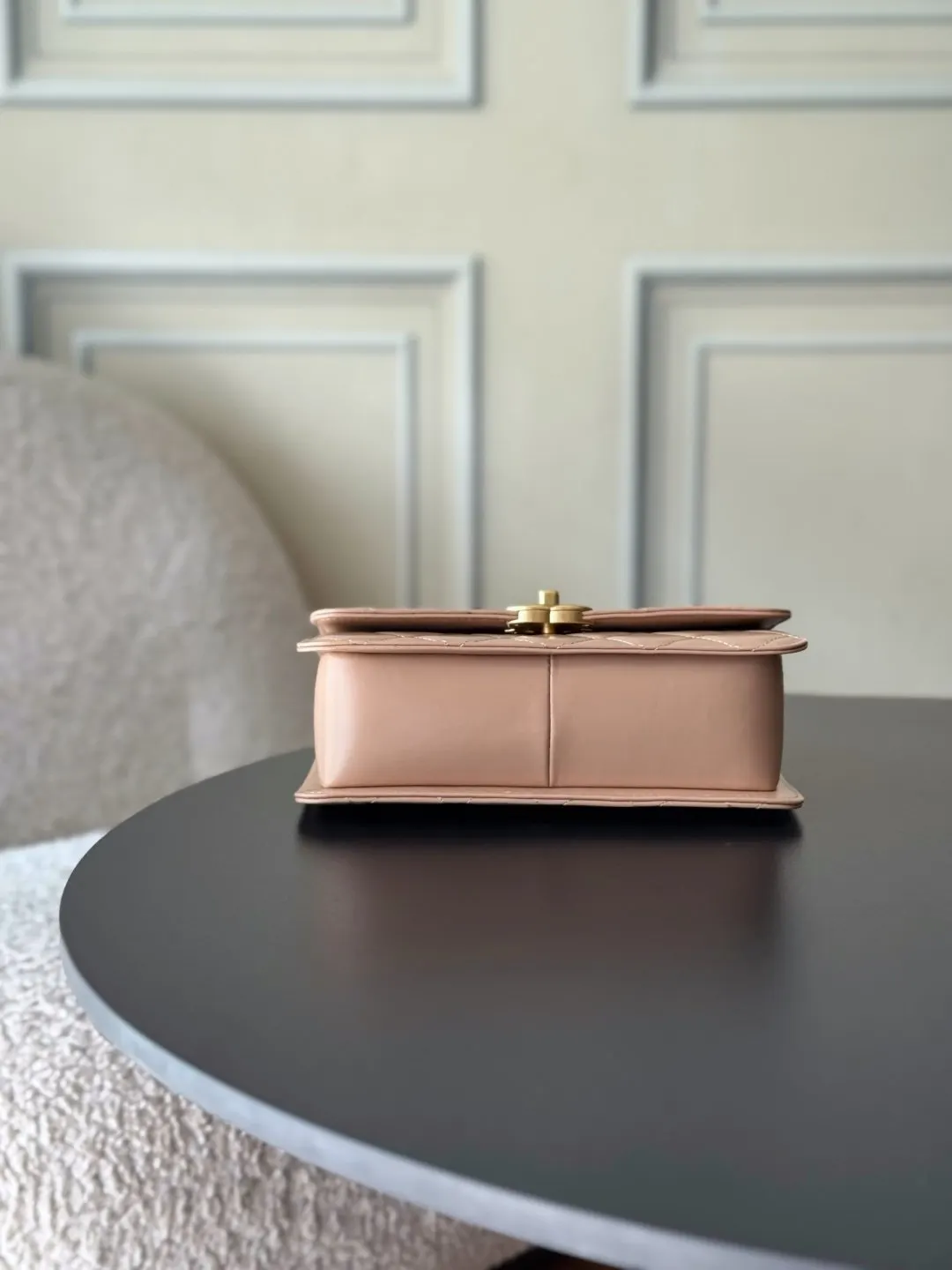 Beige Hobo Shoulder Bag Vintage