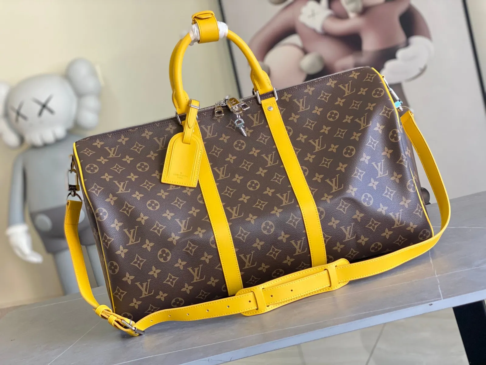Keepall 金色 牛皮 旅行袋 大容量旅行款