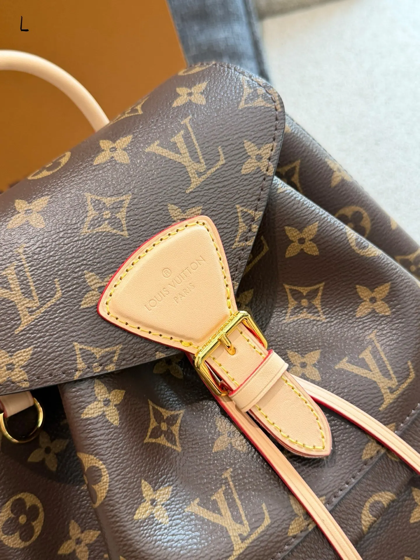 LV 老花 帆布 雙肩包 实用雙肩款