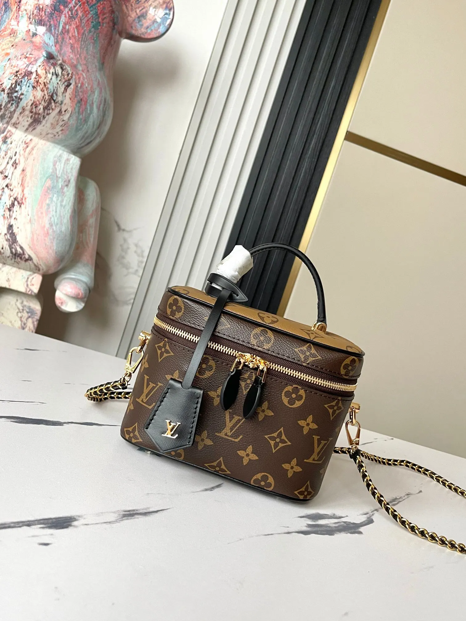 LV 經典老花 鏈條包 單肩斜挎款