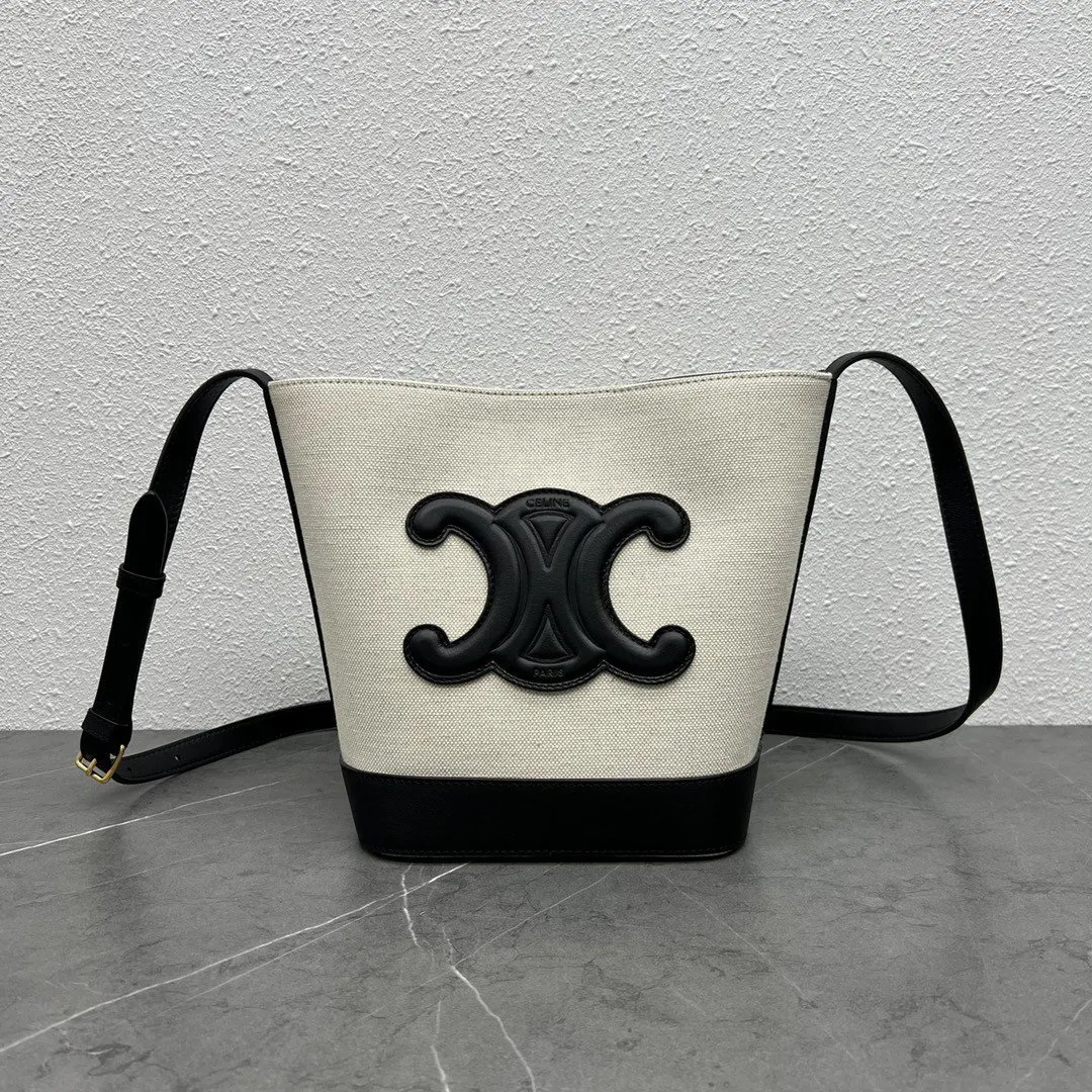 Celine 黑色 牛皮 水桶包 休閒水桶款