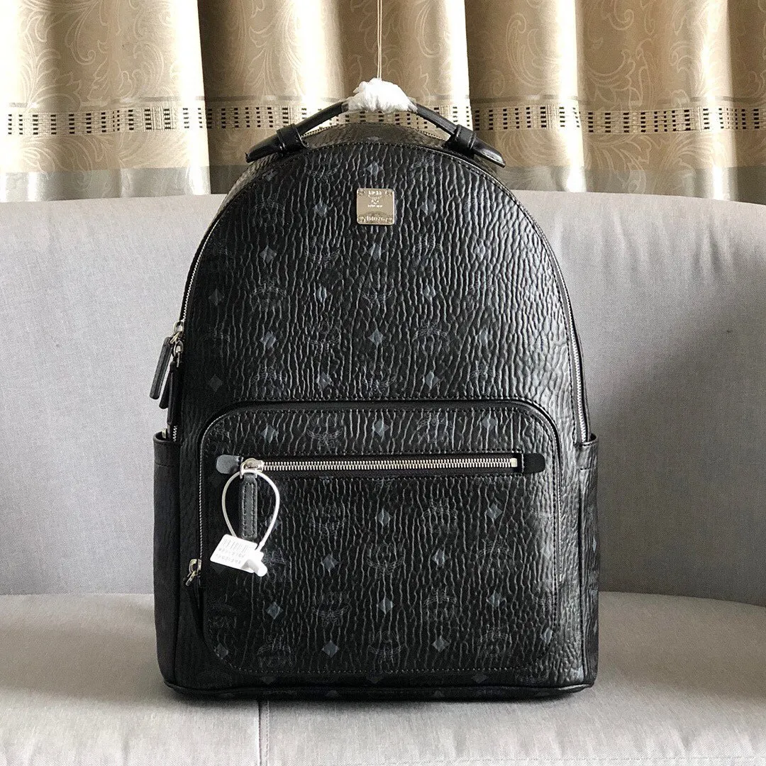 黑色 牛皮 款号 MCM Stark 双肩包 实用双肩款