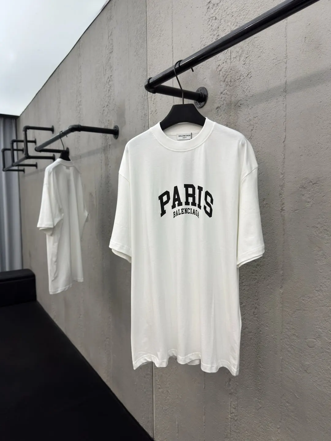 Balenciaga White Logo Short Sleeve T-Shirt Street Casual