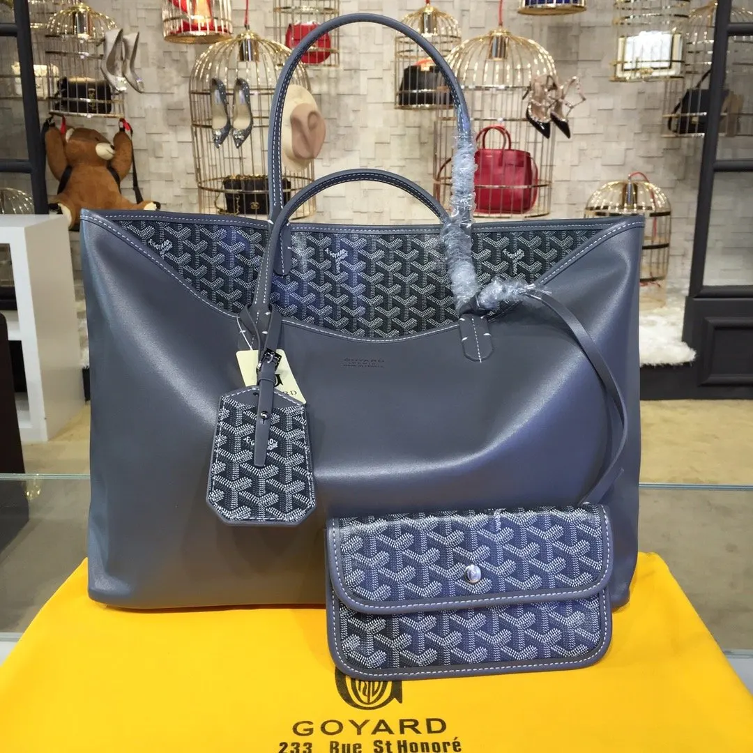 Goyard 戈雅 双面可用 充满法式优雅 订制Y字母涂鸦料 皮轻 托特包 大容量托特款