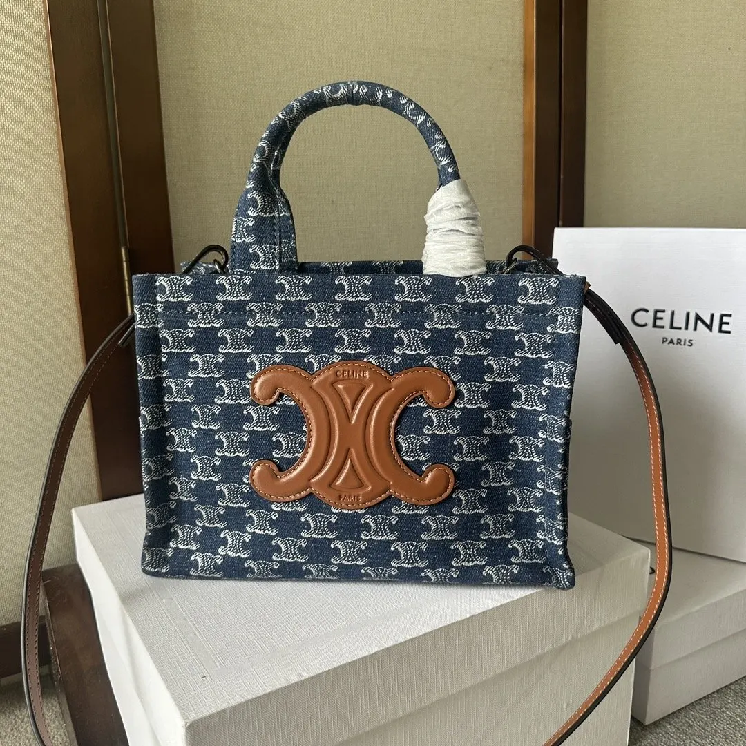 Triomphe 牛仔 丹宁 牛皮 托特包 大容量托特款
