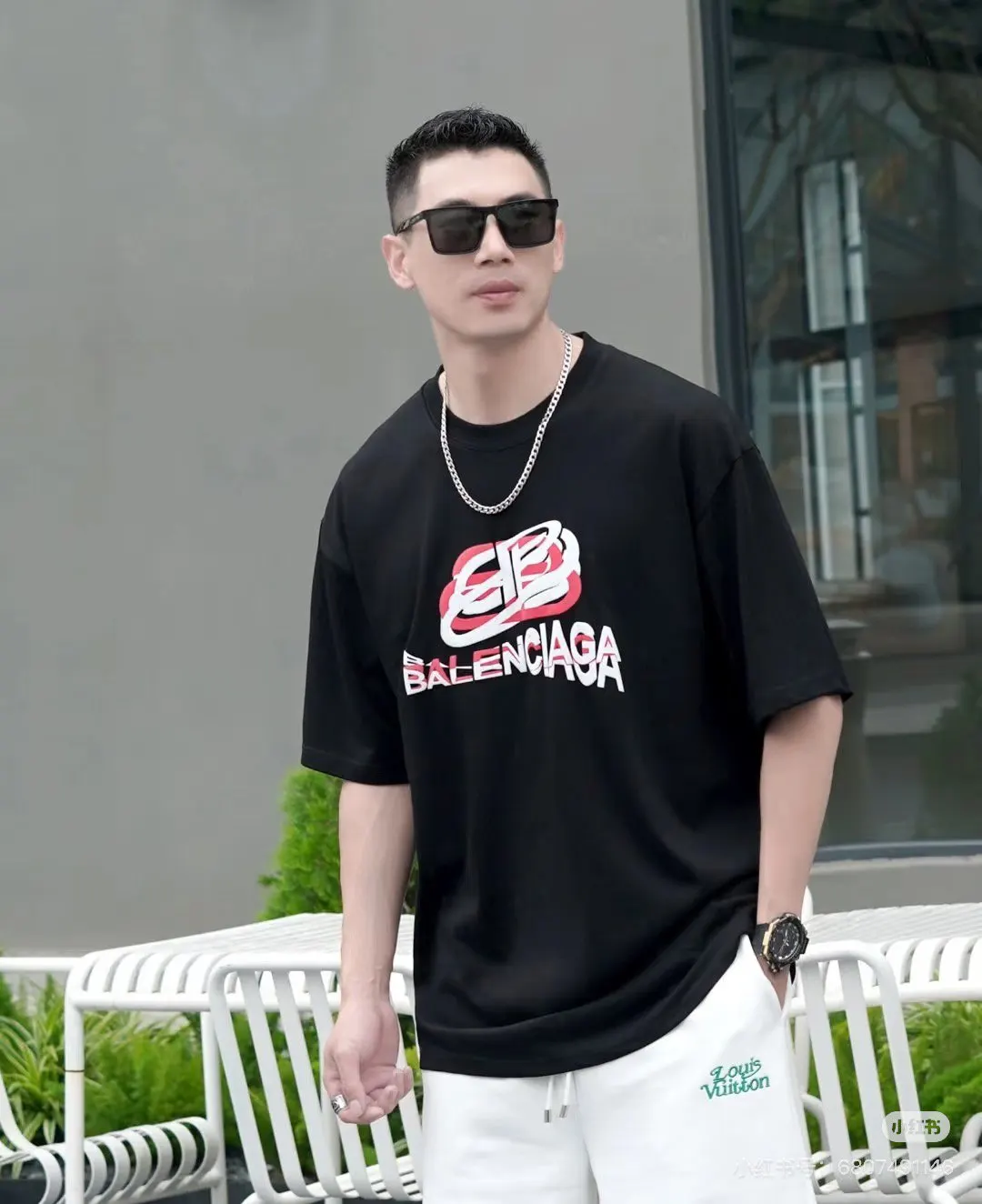 Balenciaga Paris 黑色 純棉 短袖T恤 街頭休閒款