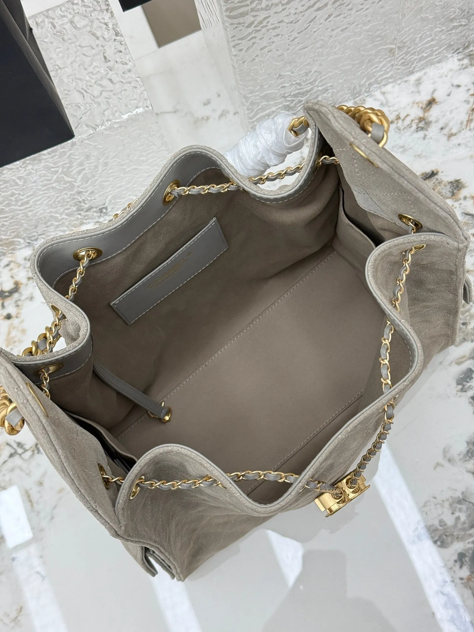 Gold Hobo Shoulder Bag Vintage Leather
