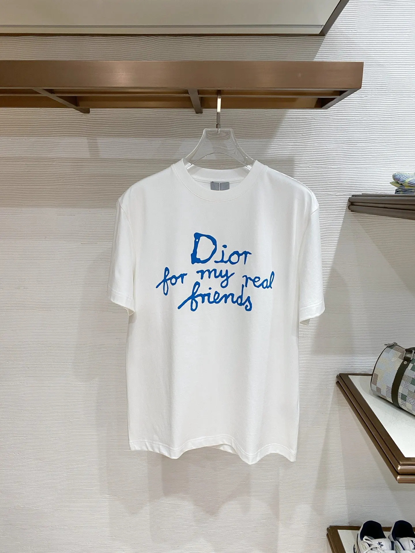 Dior 白色藍色字母短袖T恤 清爽休閒款